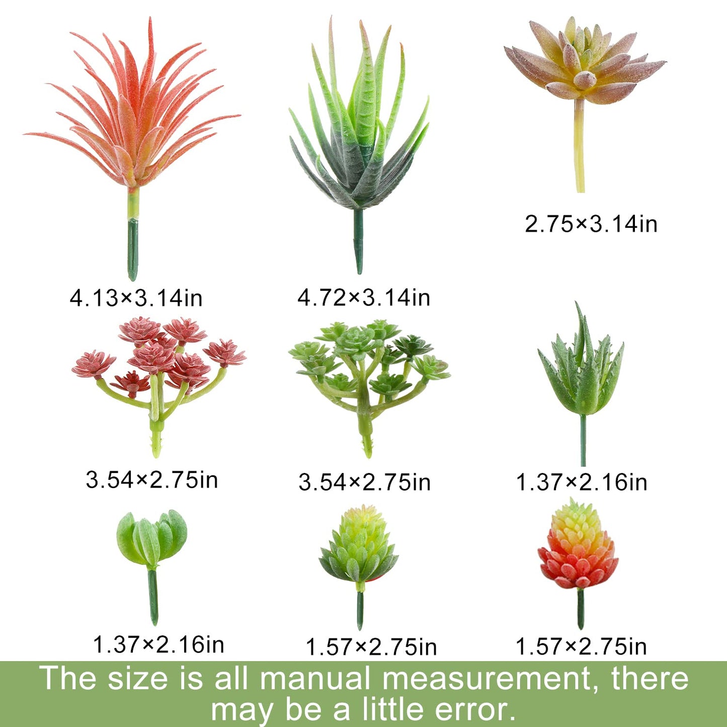 CCINEE 18pcs Mini Artificial Succulent Plant,Flocked Faux Succulent for Floral Wall Garden Arrangement Home Office Decor,Unpotted