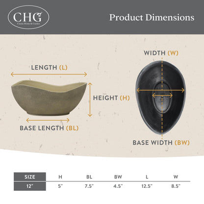 Classic Home and Garden Arc Unique Planter Bowl w/Drain Plug - UV Resistant Shallow Planter - Modern Plant Pot for Herbs (12” Georgia Clay)