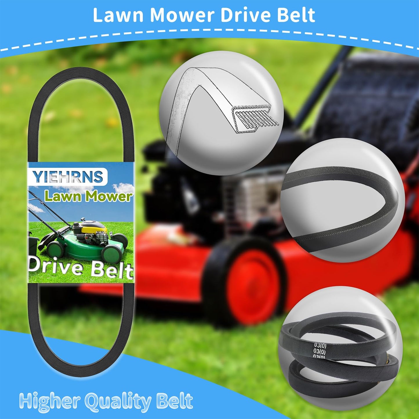 037X62MA Deck Drive Belt 1/2"x86" for Murray 40 Inch 37X62 037X62MA 37X62 37X62MA 405015x92B 40507x8B 42541B Lawnmower Belt