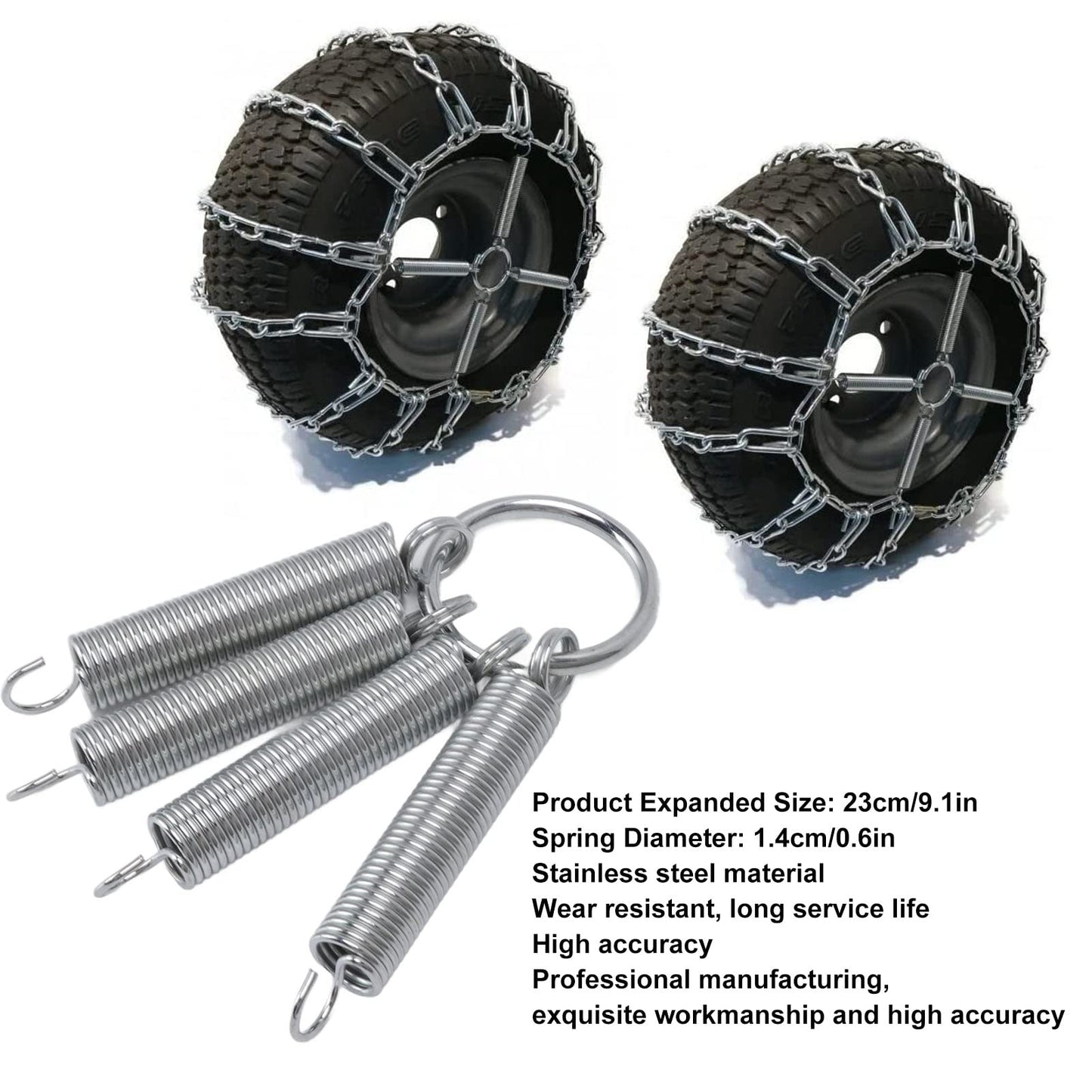 CHICIRIS Tire Chain Tensioner, 1 Pair Quad Tire Chains Tightener, fit 26x12x12 20x8x8 Garden Tractors, Riders, Snowblower