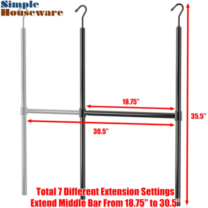 Simple Houseware 18 to 30 Inch Adjustable Closet Hanging Rod, Black