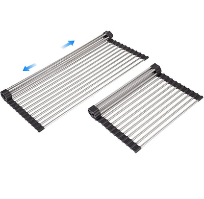 Roll up Dish Drying Rack Over The Sink Kitchen Roll up Sink Drying Rack Portable Dish Rack Dish Drainer (12.79’’21.25’’)