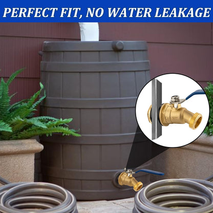 Brass Rain Barrel Spigot Kit 3/4" GHT Brass Water Container Rain Barrel Faucets Lead-Free Spigot for Garden Hose Thread Connection 55 Gallon Water Tank Faucet