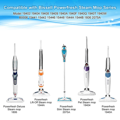 Steam Mop Replacement Pads Compatible with Bissell Powerfresh Steam Mop Pads for Bissell 1940 1806 1544 1440 2075 2685 Series Mops Resuable Floor Steamer Mop Pad Refills for Dry & Wet Cleaning, 8 Pack