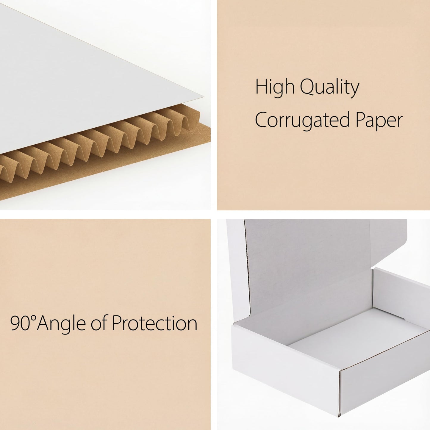 RLAVBL 9x6x2 Shipping Boxes Set of 25, All White Corrugated Cardboard Box for Packing, Mailing