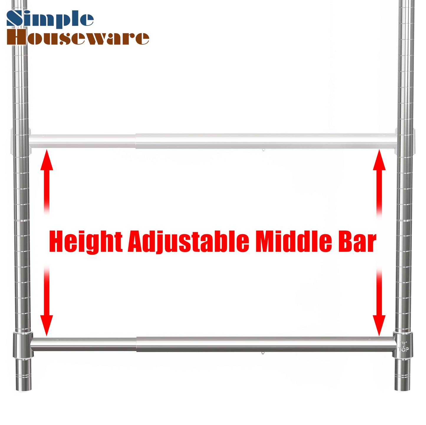 SimpleHouseware 18 to 30 Inch Adjustable Closet Hanging Rod, Chrome