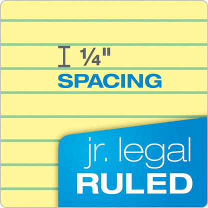 Tops Notebooks, The Legal Pad, Jr. Legal Ruled, 5 x 8 Inch, Canary, 50 Sheets per Pad, 12-Pack, Perforated Pages, for Office, Legal or On-The-Go Notes