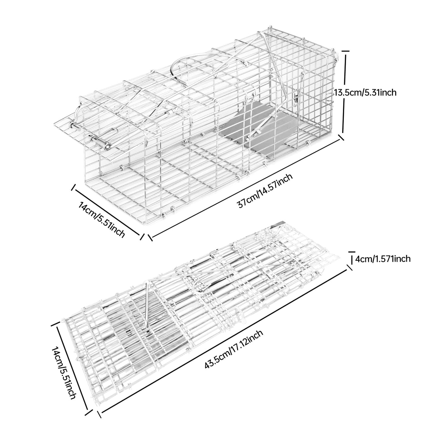 WEIANG Rat Trap Humane Animal Live Cage, Mouse Traps No Kill Live Catch and Release One - Reusable,Mice,Chipmunks,Squirrels,Weasel and More Rodents Mousetrap Trap for Indoor Outdoor Use