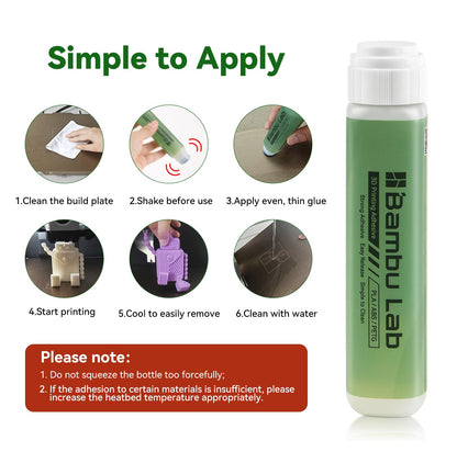 Bamboo Lab Original 3D Printer Adhesive Glue for Hot Bed,Reduces Warping for ABS, PLA, PETG, HIPS and TPU Filament,Compatible with Bambu Lab P1,X1,A1,A1MIMI 3D Printer,60ML