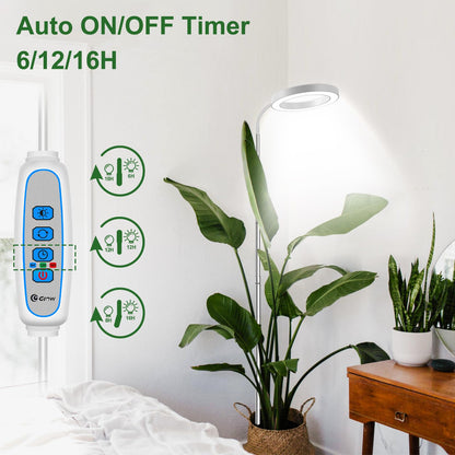 Wolezek Plant Light for Indoor Plants, 80 LEDs 6500K Full Spectrum Grow Light, 65in Large Grow Light, 3 Colors Grow Lamp with 360°Gooseneck, 6/12/16H Timer, 5 Brightness, Height Adjustable, White