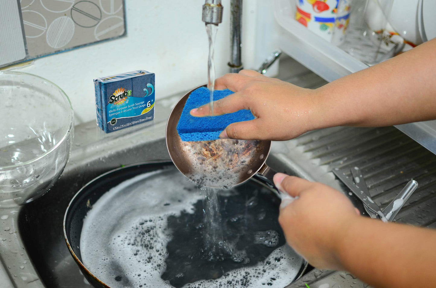 Cleaning Scrub Sponge by Scrub-it - Non-Scratch - Scrubbing Dish Sponges Use for Kitchens, Bathroom & More - 24 Pack