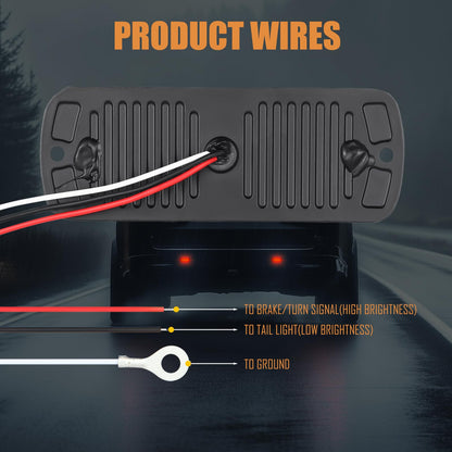 AT-HAIHAN Pack of 2 Aluminum Housing Red LED Trailer Stop Brake Turn Tail Lights, DOT Compliant Waterproof Surface Mount Lighting for Truck Tractor Jeep RV