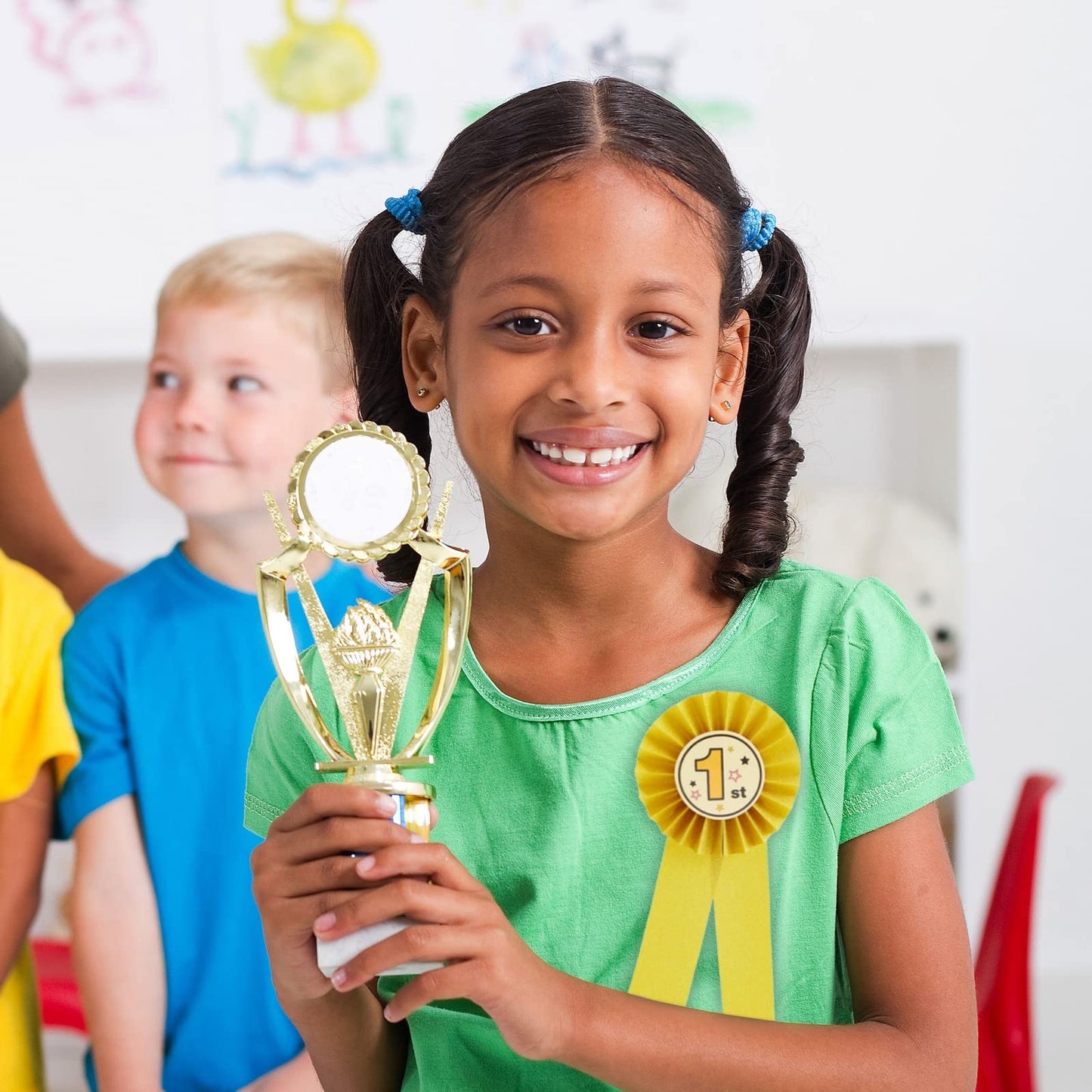 24-Pack Award Ribbons - Participation Decorations, Rosette Ribbons, 1st, 2nd, and 3rd Place Recognition Awards for Spelling Bees, Science Fairs, Talent Shows, Gold, Silver, Bronze