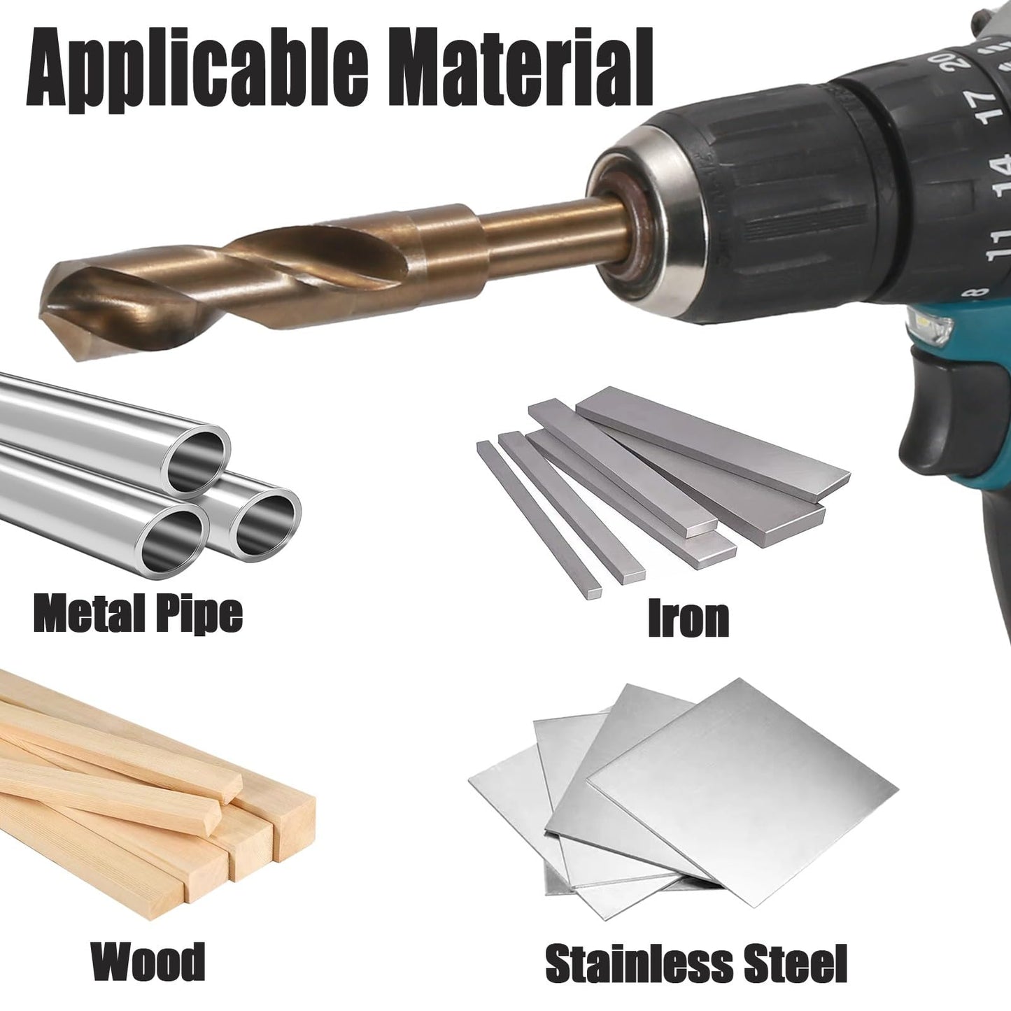Vearter 1'' Twist Drill Bit, HSS M2 Quick Change Jobber Drill Bit with 1/2'' Round Shank, 118 Degree Split Point, Ideal for Steel, Copper, Aluminum, Zinc Alloy, Wood and Plastic