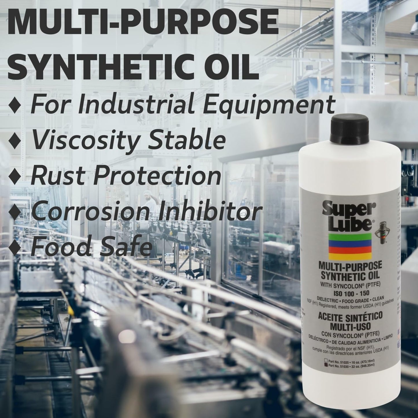 Super Lube 52004 Synthetic Lightweight Oil (ISO 68), Translucent