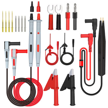 Col-Pary Multimeter Test Leads Set,21PCS Digital Electrical Test Probes Set with Alligator Clips,SMD IC Test Hook Clip,Test Tweezer,Spade Plug,Replaceable Precision Sharp Probes for Multimeter Testing