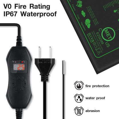 50W Seedling Heat Mat with Digital Thermostat, Fast Heating, Adjustable Temperature, Waterproof & Durable, Warm Hydroponic Heating Pad for Germination, Indoor Gardening, Greenhouse, 1-Pack