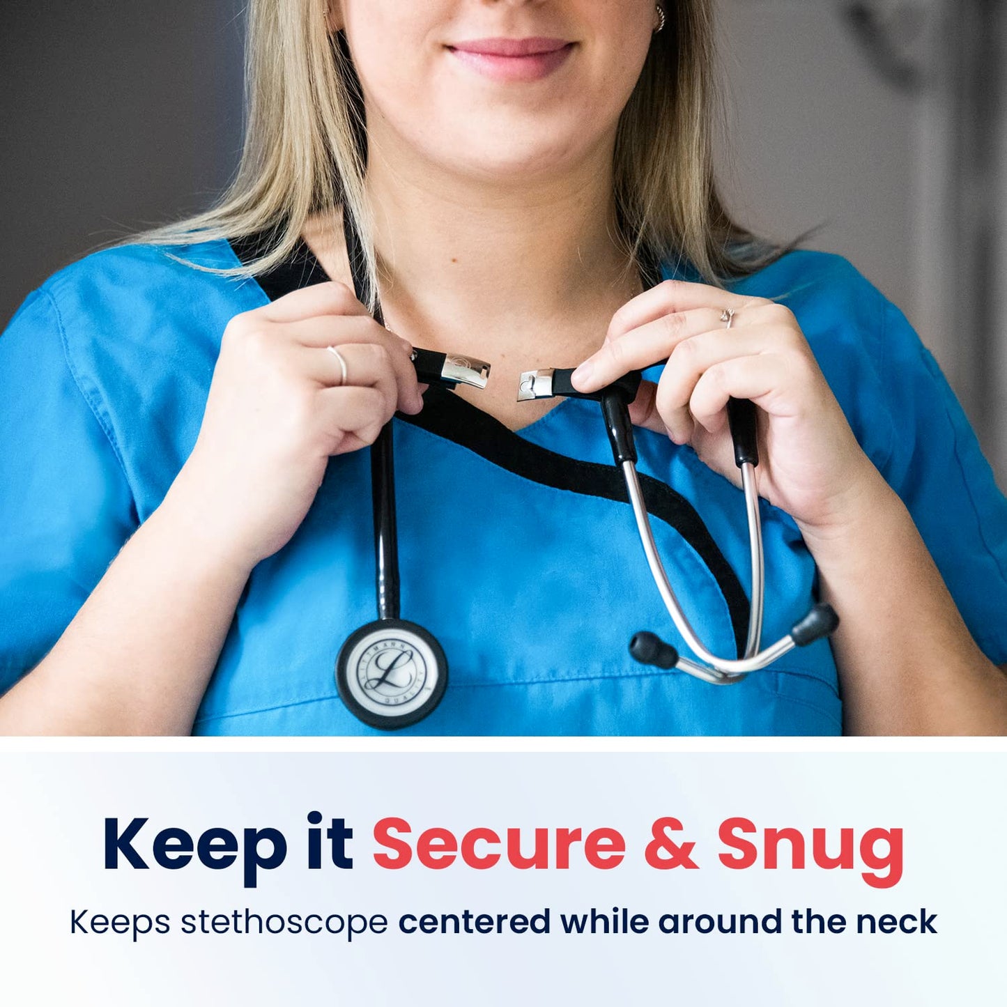 ScopePal Clip for Stethoscopes, Stethoscope Clip for Doctors, Nurses, Medical Students, Stethoscope Accessory Compatible with 3M Littmann Classic III, Lightweight II S.E, and More, Black