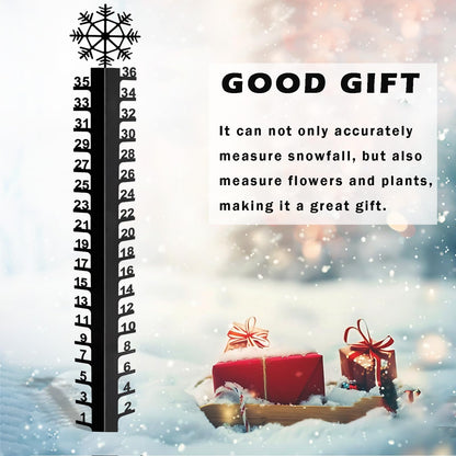 36 inch Snow Gauge Outdoor, Large Snow Measuring Gauge, Winter Snow Measuring Stick, Xmas Snow Depth Measure Rod, Iron Art Snow Gauge for Yard, Lawn and Garden, Christmas Snow Ruler, Easy to Read