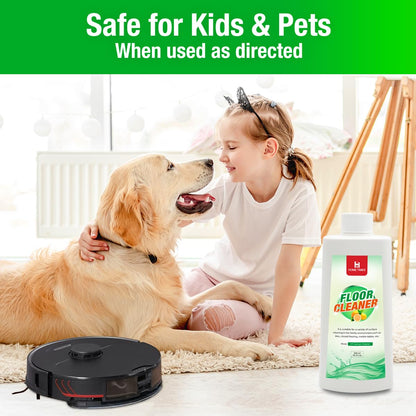 Robot Vacuum Floor Cleaning Concentrate for Mops - Compatible with Roborock, Tineco, iFloor, Etc. - Hardwood & Multi-Surface - Non-Toxic, Residue-Free (LEMON,16.9FL OZ,500ML)