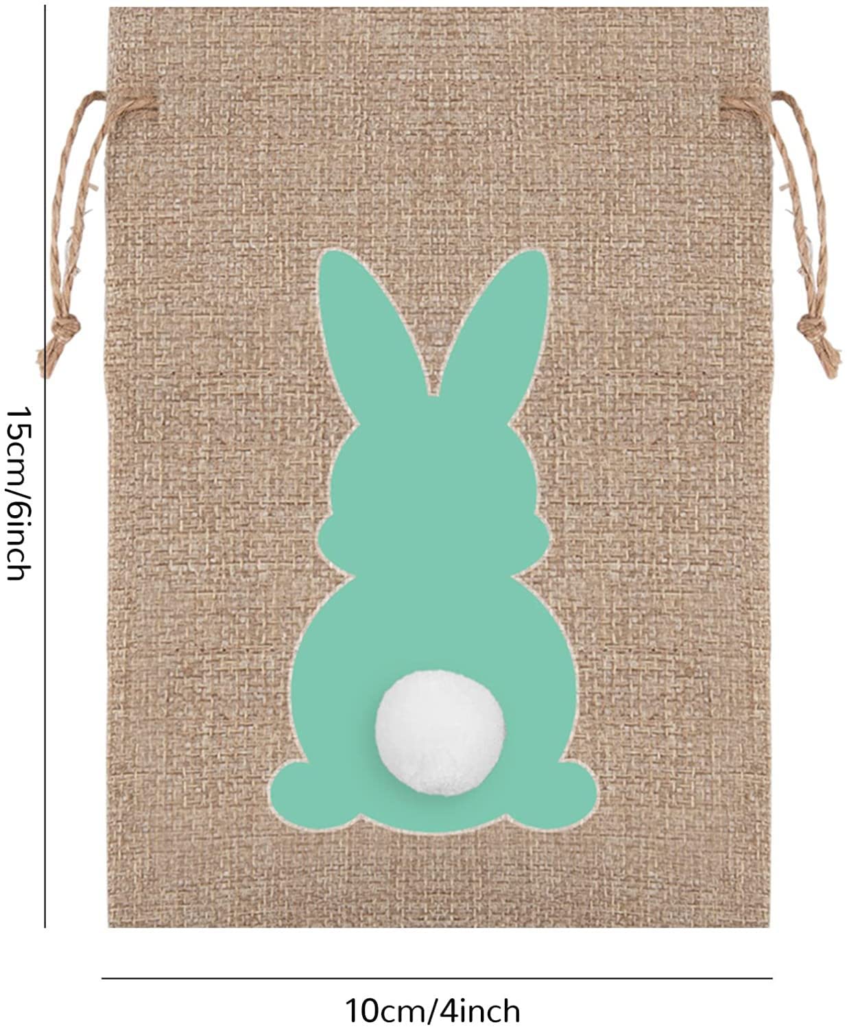 Xugoox 24Pcs Easter Burlap Candy Bags Drawstring Gift Bag Jute Linen Goody Treat Gift Bags Party Favor Bag Chocolate Sweet Bags for Easter Birthday Party Favors