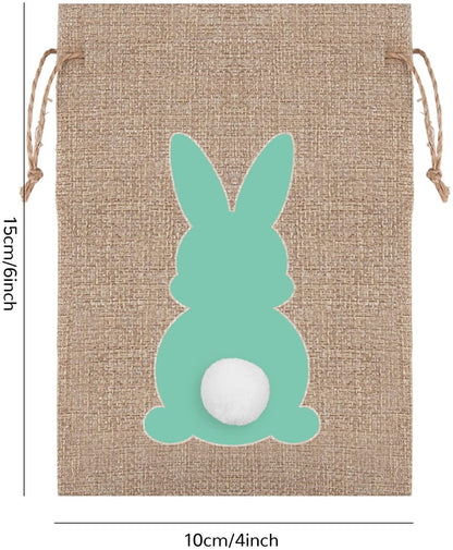 Xugoox 24Pcs Easter Burlap Candy Bags Drawstring Gift Bag Jute Linen Goody Treat Gift Bags Party Favor Bag Chocolate Sweet Bags for Easter Birthday Party Favors
