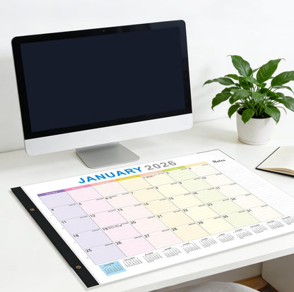 2026 Desk Calendar Large 22x17 – Desk Top Calendar 2026 with plastic cover