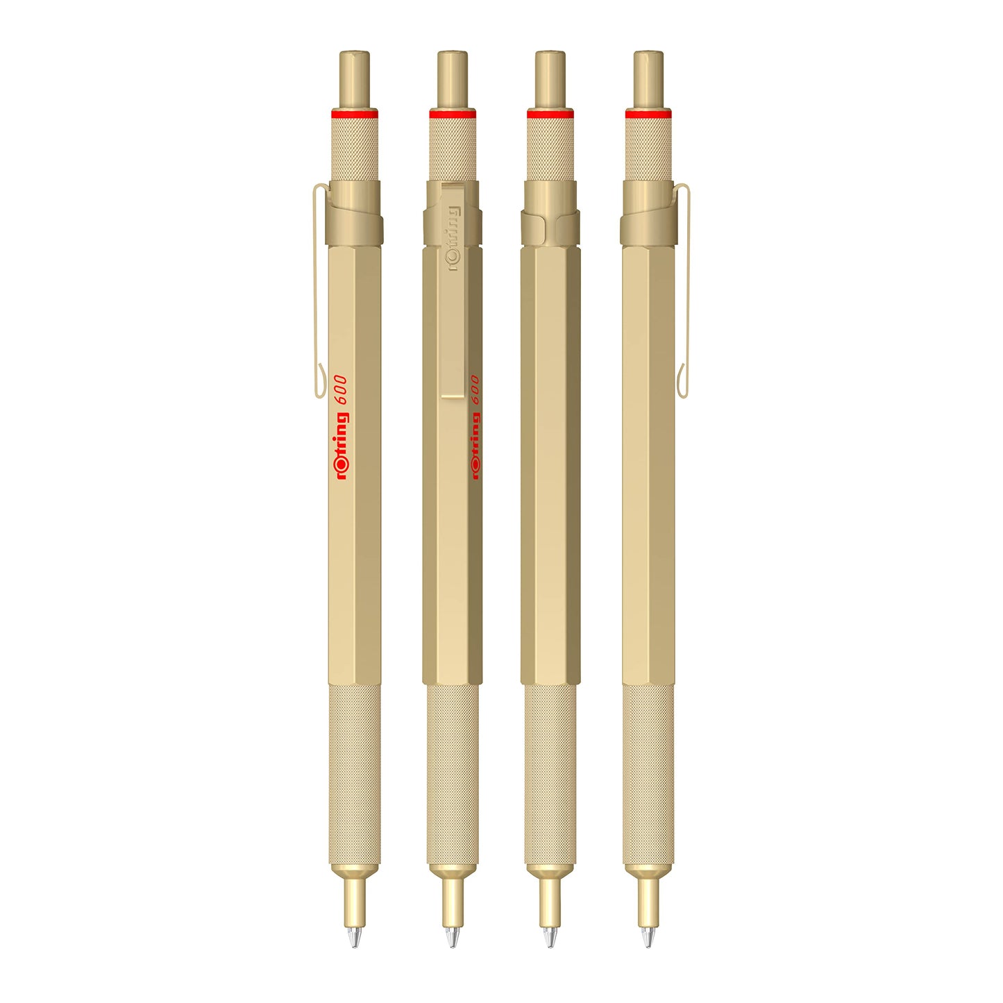 Rotring 600 Metallic Ballpoint Pen Medium Point Black Ink Gold Barrel Refillable 1 Count