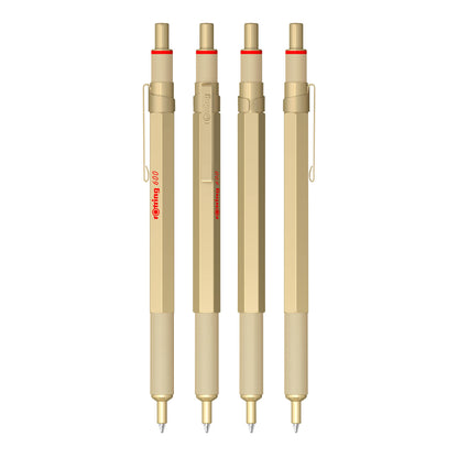 Rotring 600 Metallic Ballpoint Pen Medium Point Black Ink Gold Barrel Refillable 1 Count