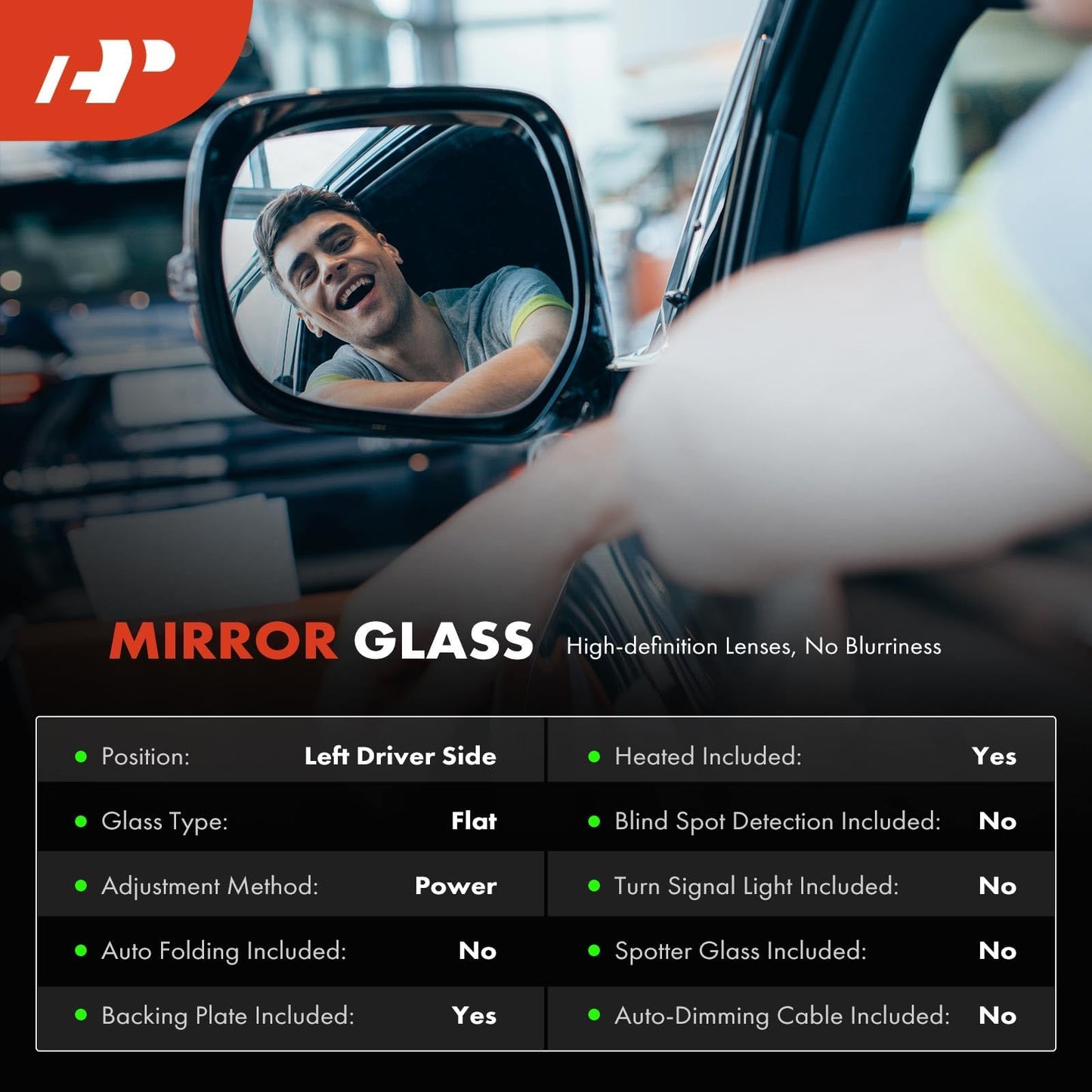 A-Premium Left Driver Side Heated Mirror Glass Compatible with BMW 320i 323i 325i 328i 328i xDrive 335d 335i xDrive 335is 125i 128i 135i, 2008-2013 - Convex Side Mirror Replace # 51167252893