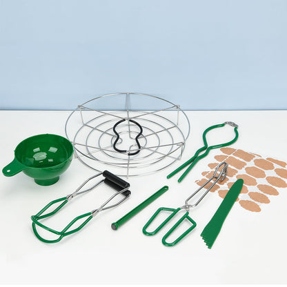Toowood Canning Supplies Boxed Set, Canning kit, Stainless Steel CanningSet, Canning Supplies Starter kit, Jar Lifter, Folding Rack, Tongs, Multifunctional Canning Tools, Funnel for Mason Jars