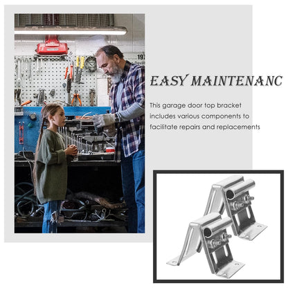 Artibetter Garage Door Pulley Bracket - Zinc Plated Iron Adjustable Top Bracket for Garage Door 2 Pack Durable and Rust-Resistant Ideal for Smooth Operation