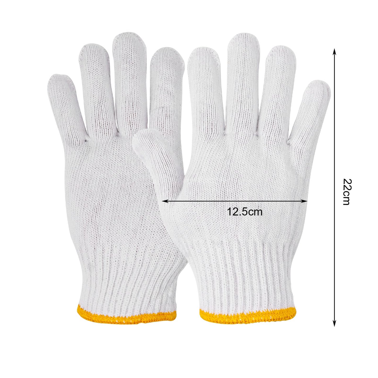 24 Pairs Work Gloves Garden Gloves Men Women White Cotton Safety Glove Liner for BBQ Cooking Industry Warehouse Construction