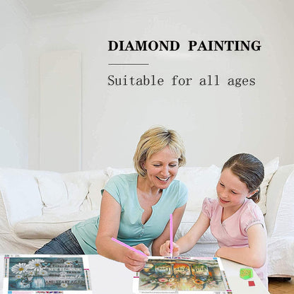 4 Pack Diamond Painting Kits for Adults,Inspirational Flower Diamond Art Kits for Adults,5D Full Drill DIY Diamond Dot Gem Art Kit Wall Home Decor Arts Craft 12x16 inch
