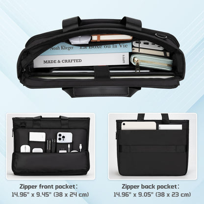 RAINYEAR 15.6 Inch Laptop Bag for Men Women, Waterproof Expandable Laptop Shoulder Bag Large Capacity Computer Carrying Bag Briefcase