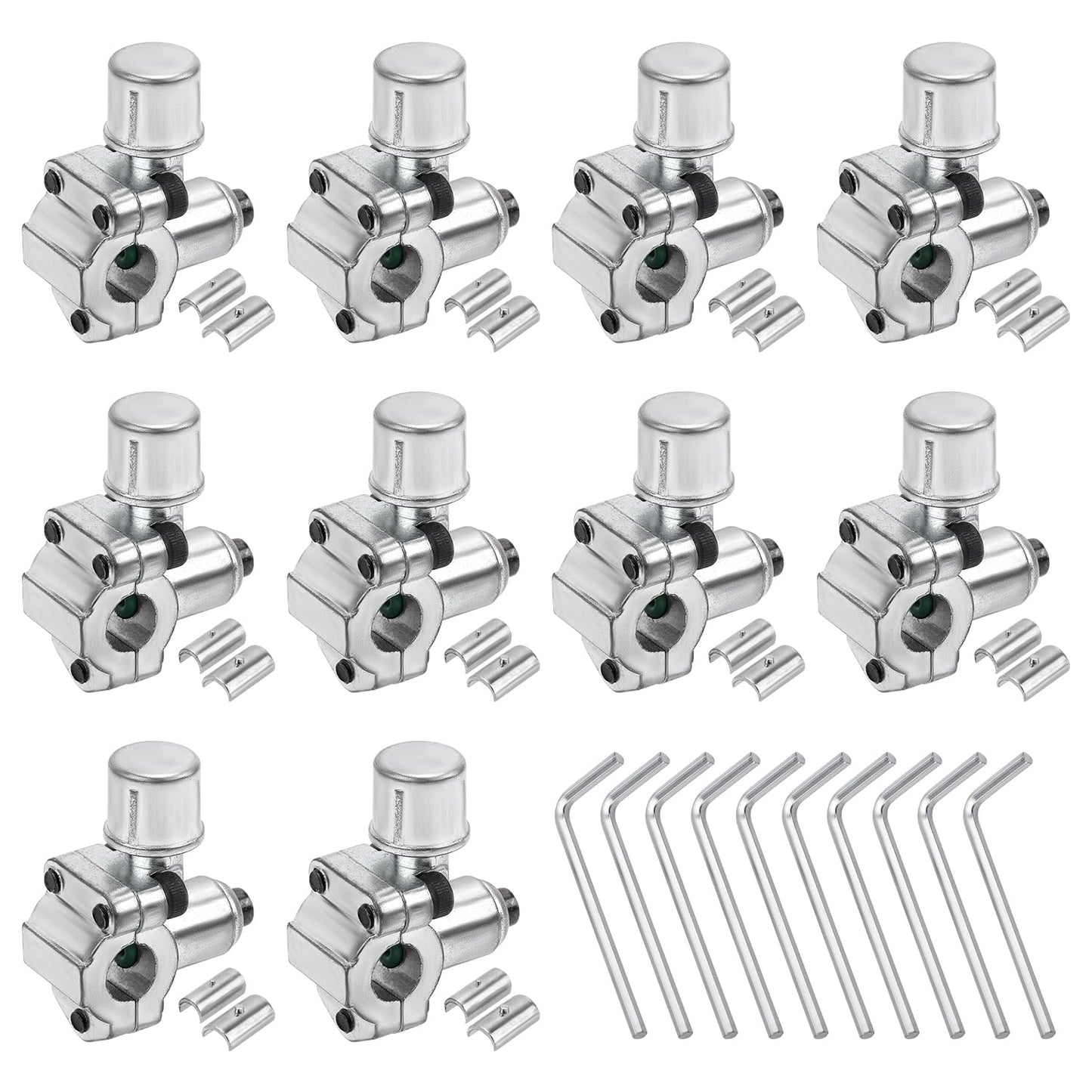 Gosknor 10pcs BPV-31 Bullet Piercing Valve & 10 Hex Key & 20 Adapter, Refrigerator Line Tap Valve Compatible with 1/4" 5/16" 3/8" Outer Diameter Pipes Replace TJ90BPV31,AP4502525,BPV31D,GPV14,MPV31