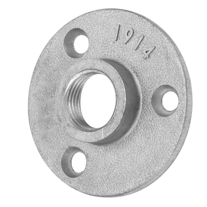 10Pcs Floor Flange,Aluminum Floor Flange,Aluminum Threaded Flange AlloyCast Iron Flange Pipe Base 3 Holes Pipe Fitting 1/2 Inch Thread Pipe Decor (Aluminum Alloy)