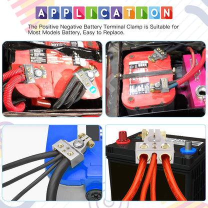 Glarks 8Pcs Car Battery Terminals Connectors 0/4/8/10 Gauge Battery Terminals with Heavy Duty Wire Ring Terminal Connectors for Car, Vehicle, RV and Boat Use