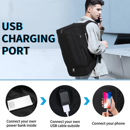 Travel Backpack 15.6 Inch Laptop Backpack for Men and Women Anti Theft Carry On Backpack Flight Approved Computer Backpack with USB Charging Port Large Waterproof Backpacks for Work School, Black