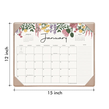 Cabbrix Desk Calendar 2026 with Desktop Mat, Desk Pad Calendar 15"x 12" From January 2026 to June 2027, Desk Calendar for Home Office and School, Easy Planning (Apricot)
