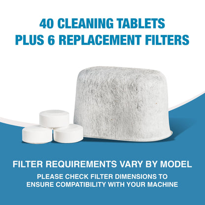 CleanEspresso - Breville Cleaning Kit - 40 Cleaning Tablets and 6 Water Filters for Breville Espresso Machines - 2g Espresso Machine Tablets