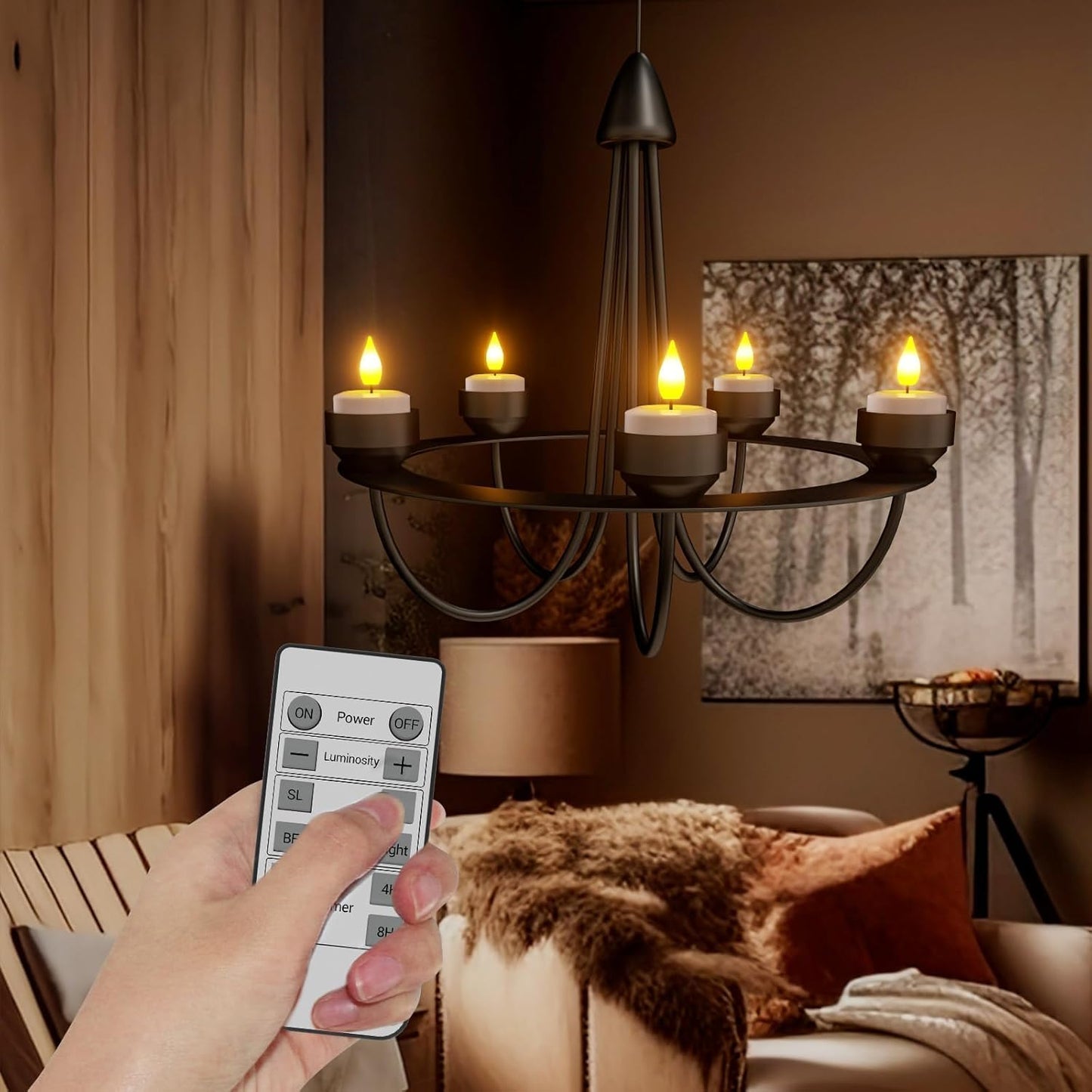 SoulBay Rechargeable Tea Lights with Remote, 6pcs LED Electric Flameless Flickering Candles with Timer & USB Cable for Home Lantern Table Party Bedroom Holiday Decorations, No Battery Needed