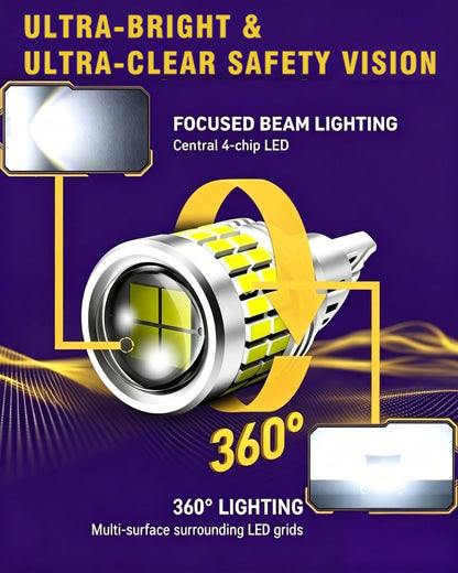 AUTSKY 912 921 LED Bulb White for Backup Light Reverse Lights, T15 906 922 W16W LED Bulbs 6500K Super Bright, Canbus Error Free 44+4-SMD 3014+3030 Chips (2-Pack)