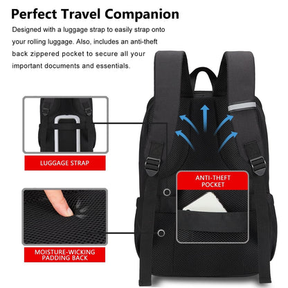 Deep Storage Laptop Backpack with USB Charging Port[Water Resistant] College School Computer Bookbag Fits 15.6 Inch Laptop