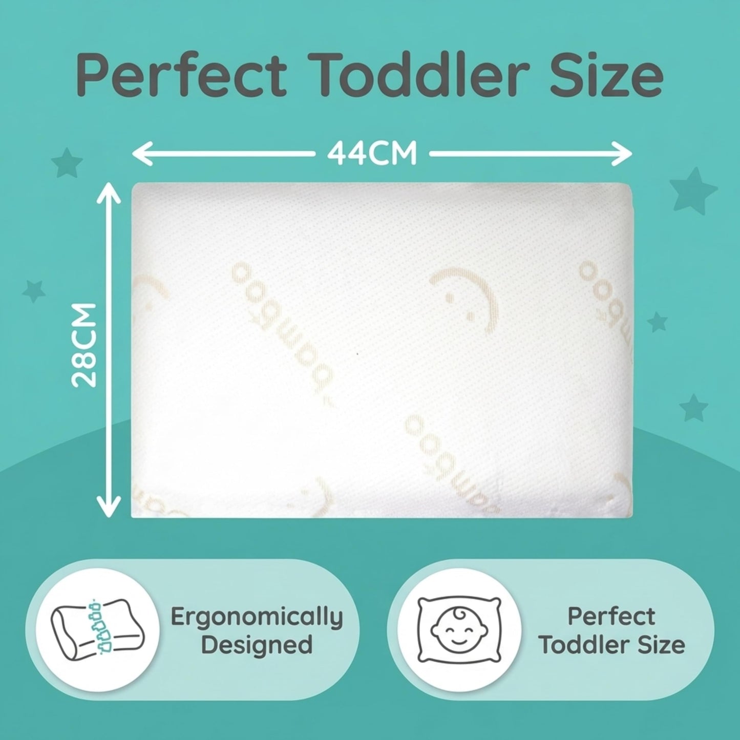 Baby Works Toddler Pillow - Soft, Supportive and Breathable Memory Foam with Hypoallergenic Bamboo Cover, Chiropractor Recommended, Washable and Removable Cover, Perfect for Cribs, Ages 12m+