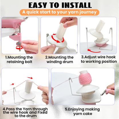 Yarn Winder,Yarn Ball Winder,Efficiently Make Neat Yarn Cake,Easy-to-Install Sturdy ABS Yarn Winder for Crocheting with Lower Noise,The Helper for Knitting Enthusiast.