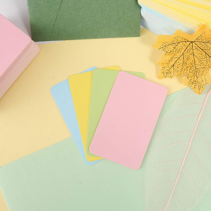 400 Pieces Kraft Paper Cards Multicolor Blank Kraft Paper Message Cards Business Cards Kraft Paper Study Cards for Learning, Memory, Study, Note (4 Colors)