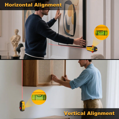 PREXISO 2-in-1 Magnetic Stud Finder with Laser Level, Multi Surface Line Laser, Compact Wood & Metal Detector with Bubble Vials for Accurate Markings, Wall Scanners Tool for Hanging Frames & Pictures