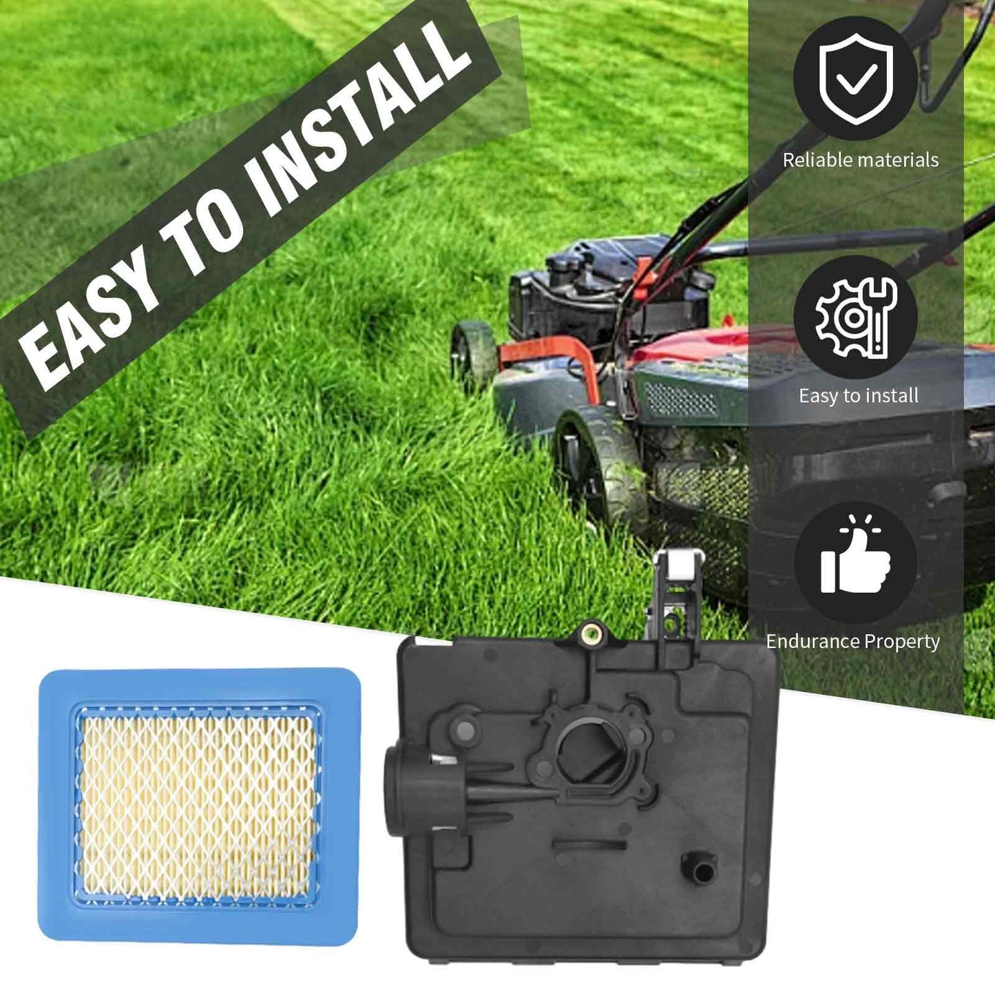 Anxingo 795259 Air Filter Cleaner Primer Base Replacement for Briggs & Stratton 122000 Model Engines 224815 691753 792040 496116 for 5HP to 6.75HP Engine 128700 121H00 122H00 122T00 Lawn Mower