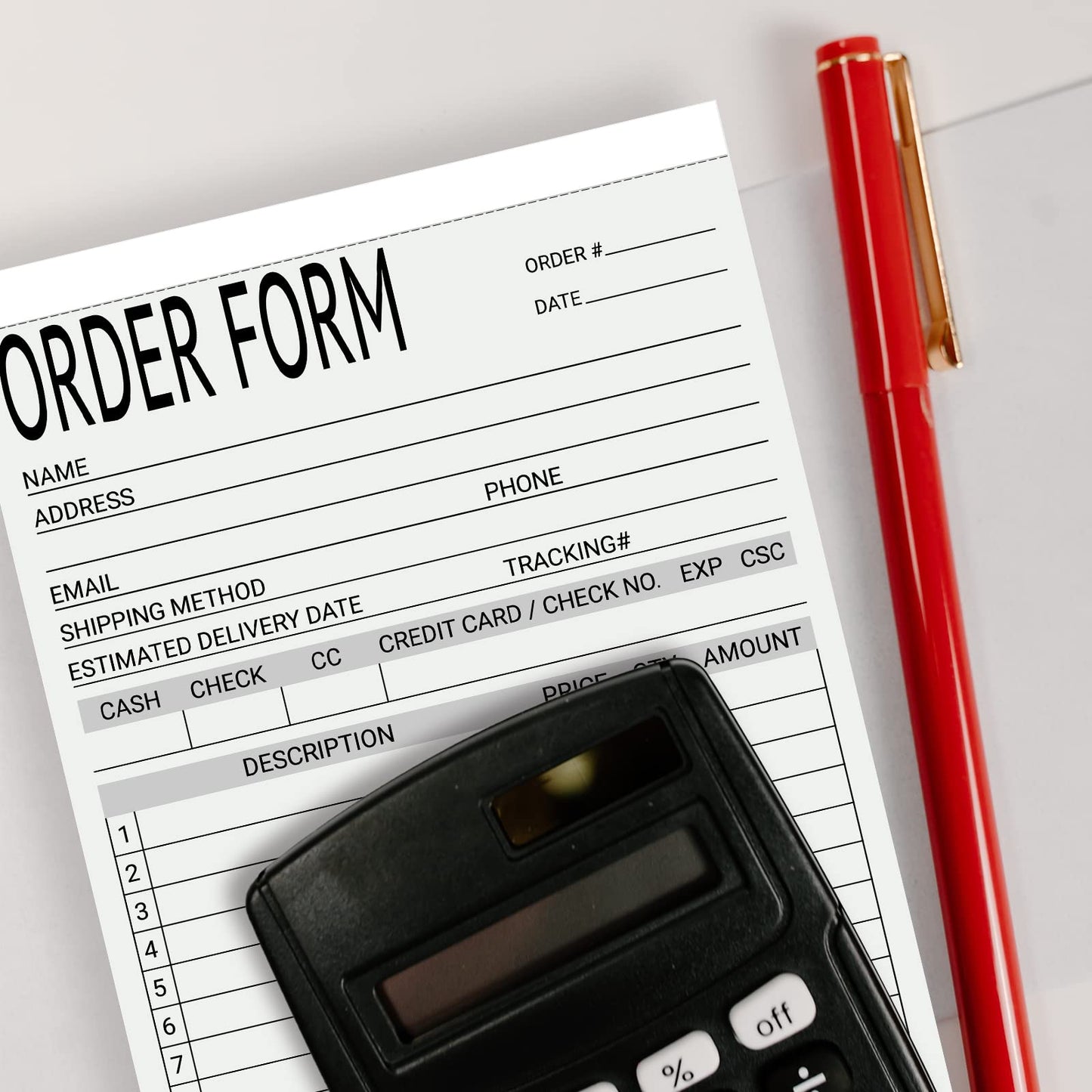 suituts 6 Pack Sales Order Books Work Order Form Pads, 2 Part Carbonless, 5.5 x 8.5 Inch Invoice Receipt Book for Business(50 Sets Per Book)